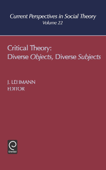 Cover of Critical Theory: Diverse Objects, Diverse Subjects
