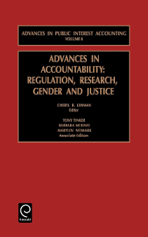 Cover of Advances in Accountability: Regulation, Research, Gender and Justice