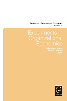 Cover of Experiments in Organizational Economics