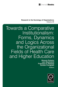 Cover of Towards A Comparative Institutionalism: Forms, Dynamics And Logics Across The Organizational Fields Of Health Care And Higher Education