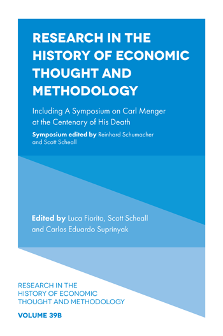 Cover of Research in the History of Economic Thought and Methodology: Including A Symposium on Carl Menger at the Centenary of His Death