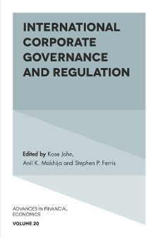 Cover of International Corporate Governance and Regulation