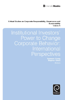 Cover of Institutional Investors’ Power to Change Corporate Behavior: International Perspectives
